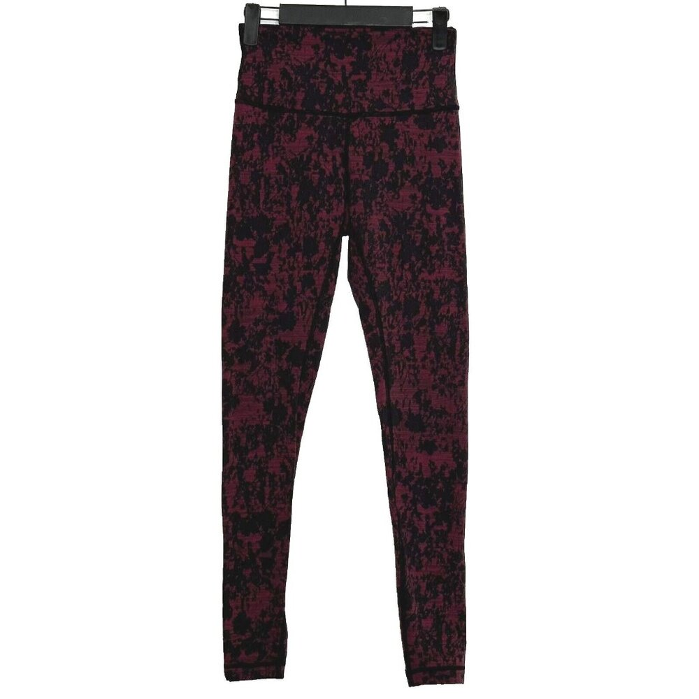 Lululemon Run Inspire Women's Yoga Athleisure Workout Gym Leggings 6 Red Black